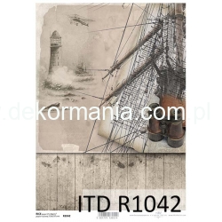 Papier ryżowy A4 R1042,podróże, morskie, latarnia